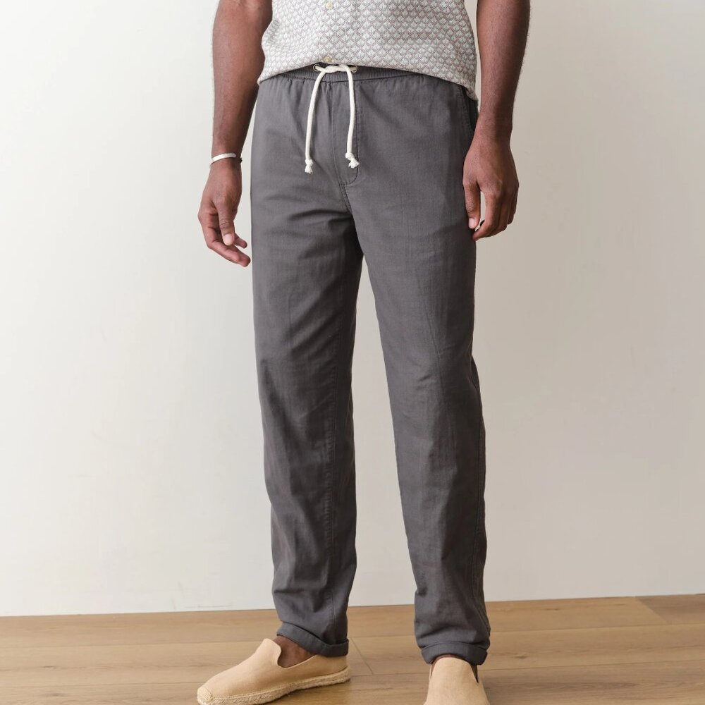 Marine Layer Saturday Stretch Slim Beach Pant Charcoal Sz Small